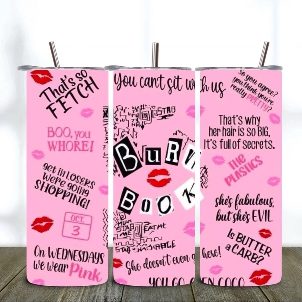 Handmade Burn Book Tumbler. NWOT